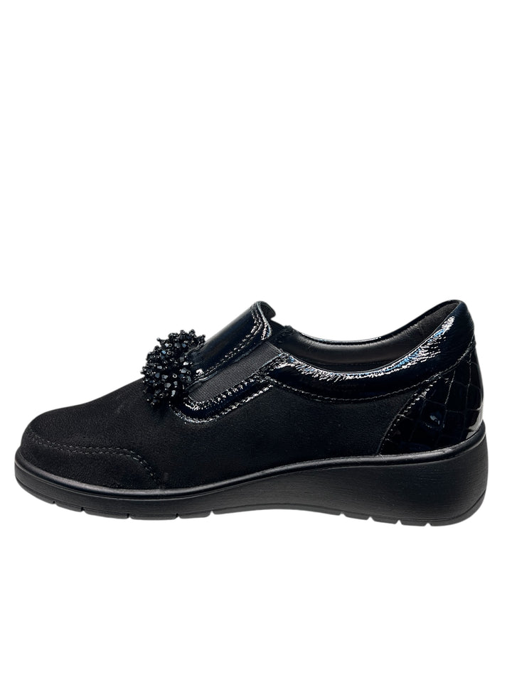slip-on donna pelle nero