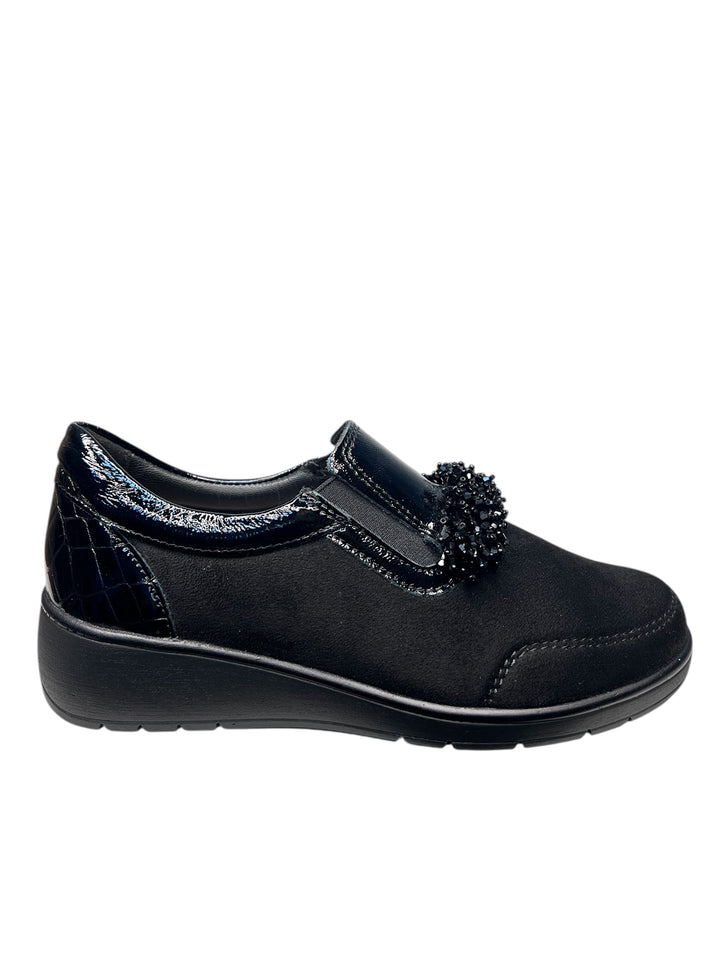 slip-on donna pelle nero