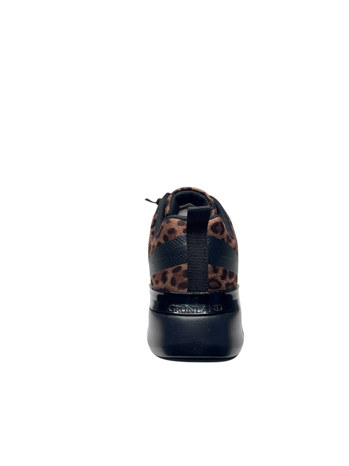 sneaker donna animalier nero-marrone