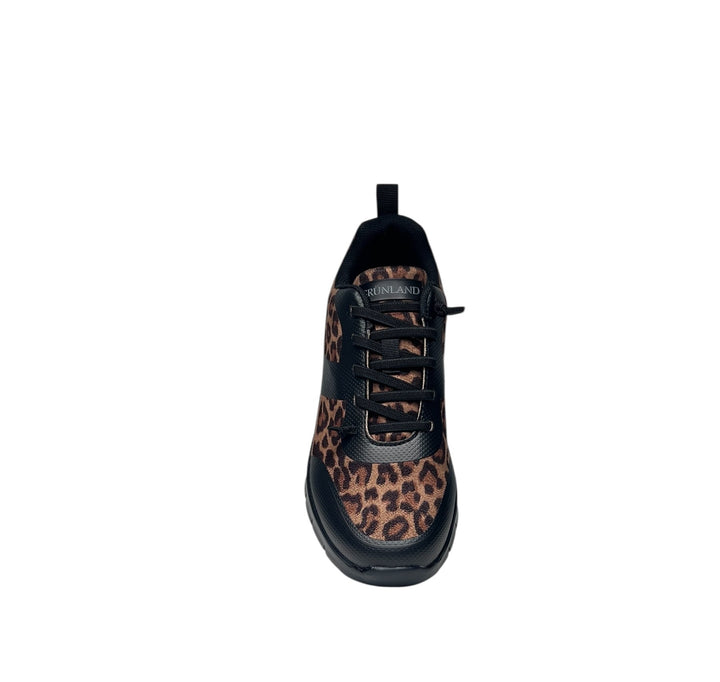 sneaker donna animalier nero-marrone