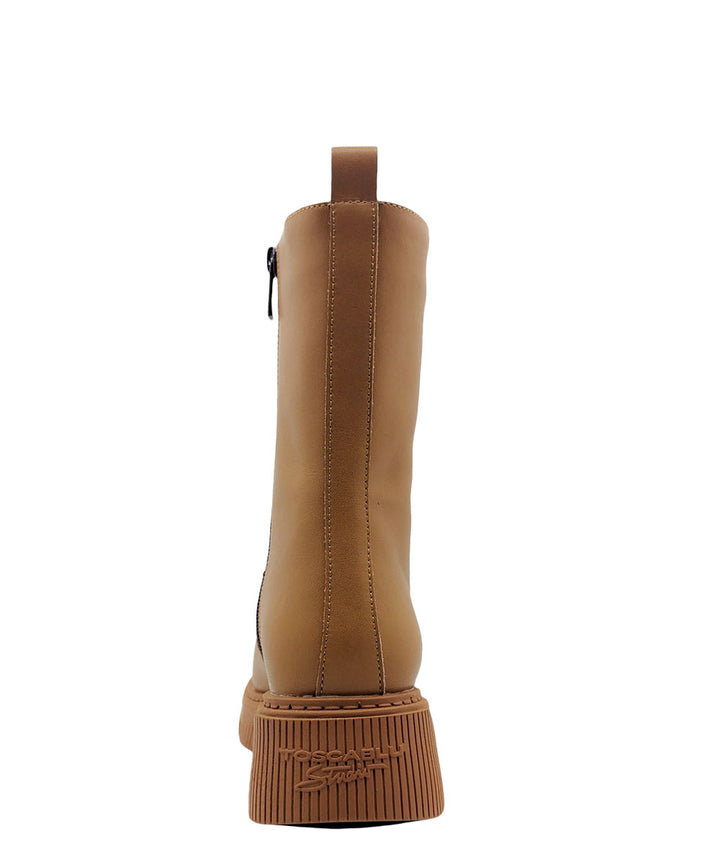anfibi con zip laterale donna pelle toscablu art.sf2108s120c59 cuoio