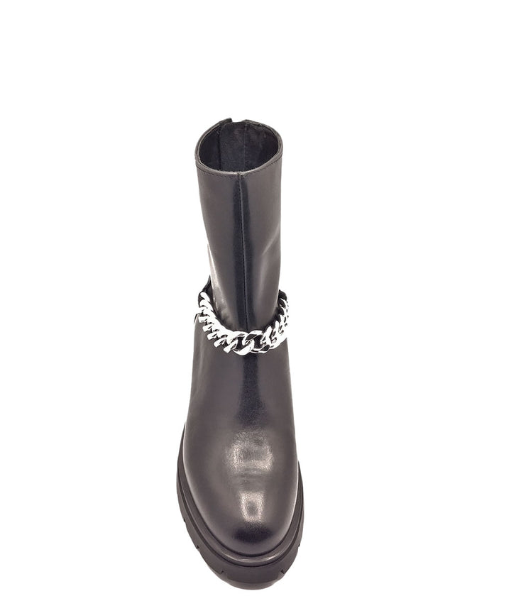 stivaletti con catena donna pelle toscablu art.sf2110s143c99 nero