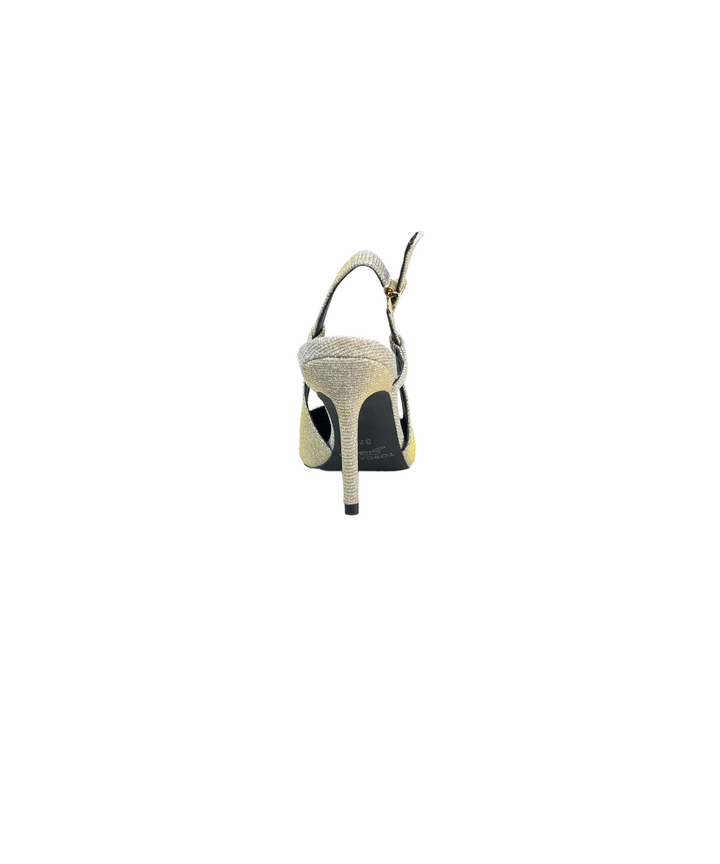 slingback donna pelle-tessuto toscablu art.sf2259s580c98 oro-argento