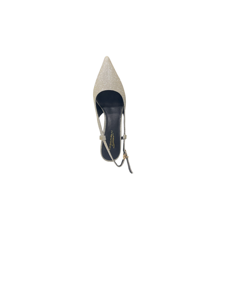 slingback donna pelle-tessuto toscablu art.sf2259s580c98 oro-argento