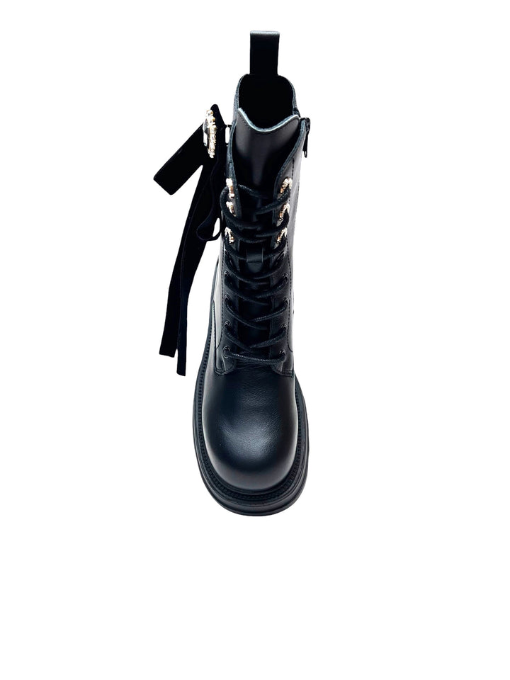 stivaletti allacciati donna pelle sunvalley toscablu art.sf2438s443c99 nero