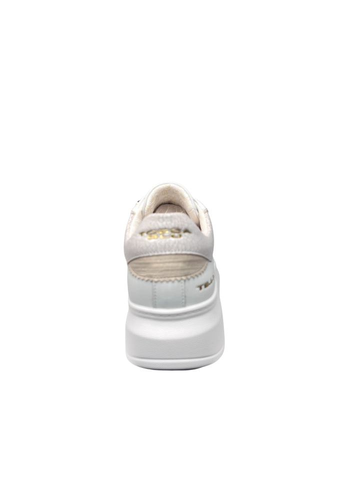 sneaker donna pelle bianco-beige