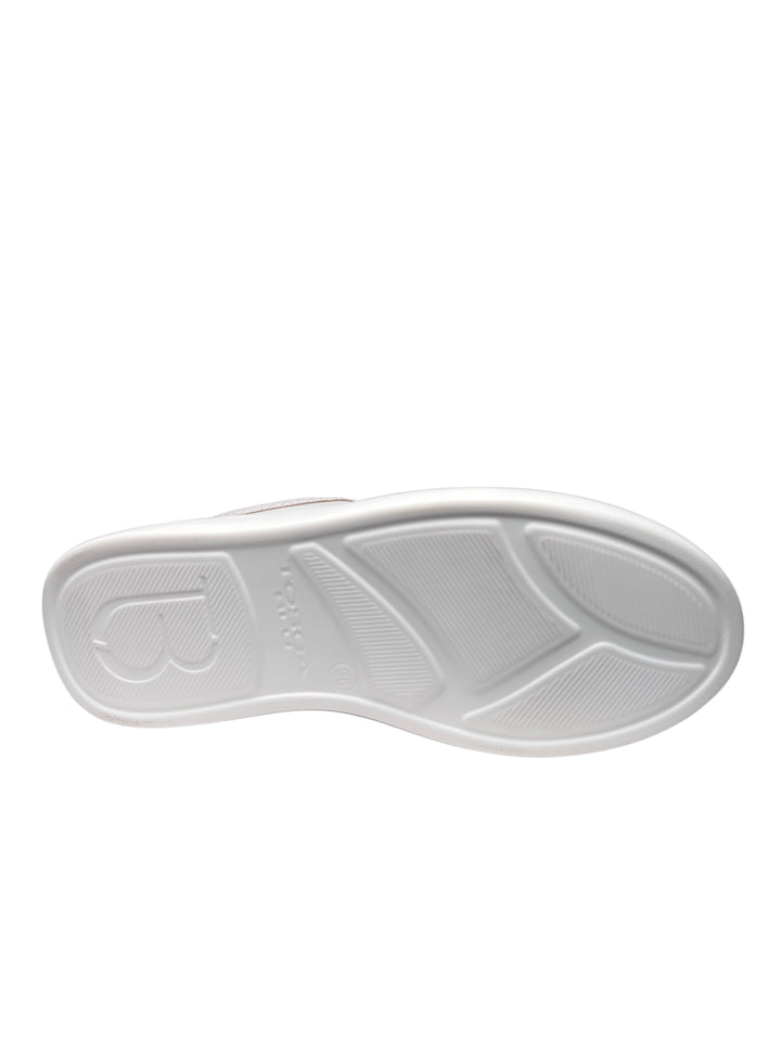 sneaker donna pelle bianco-beige