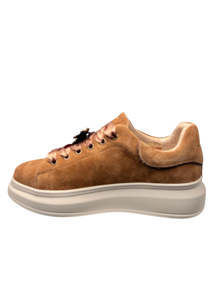 sneaker donna pelle cuoio