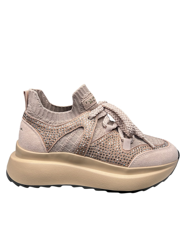 sneaker slip-on donna tessuto sabbia