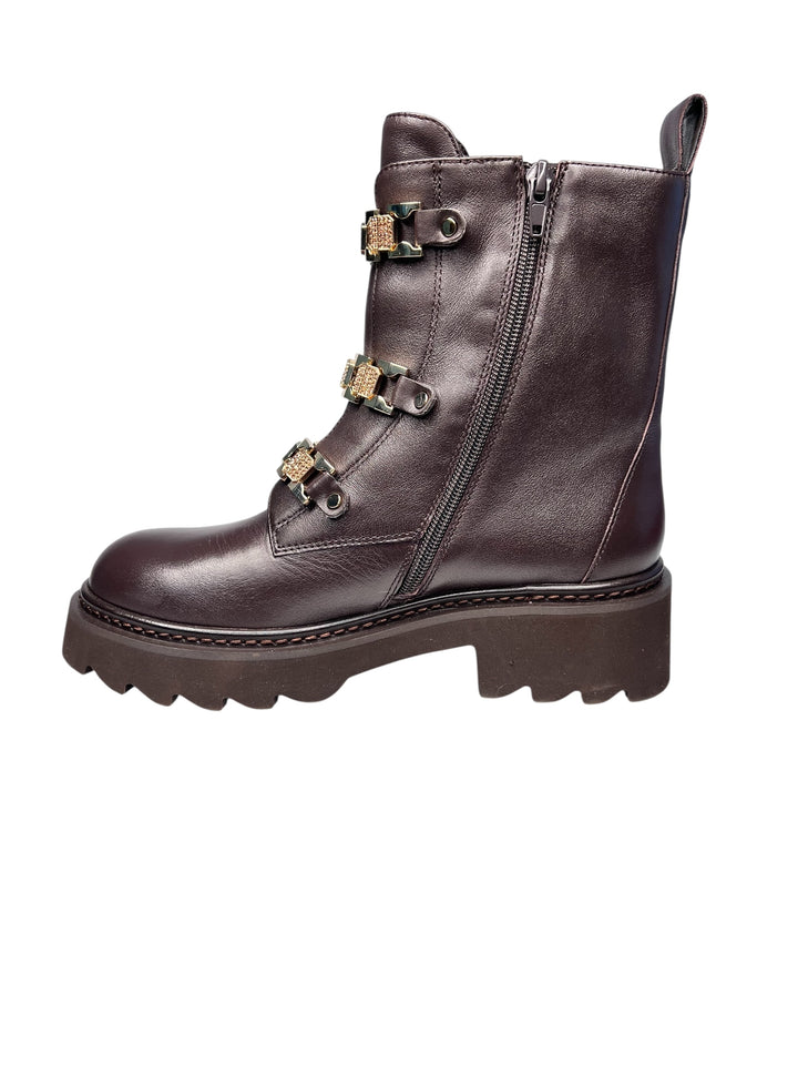 stivaletto donna pelle testa di moro