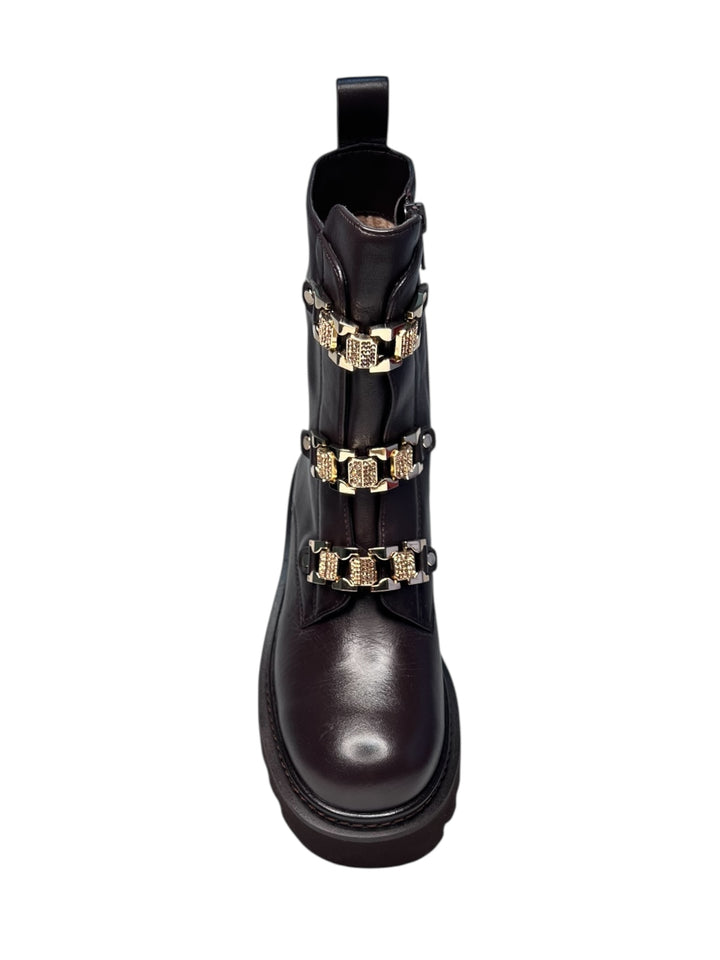 stivaletto donna pelle testa di moro