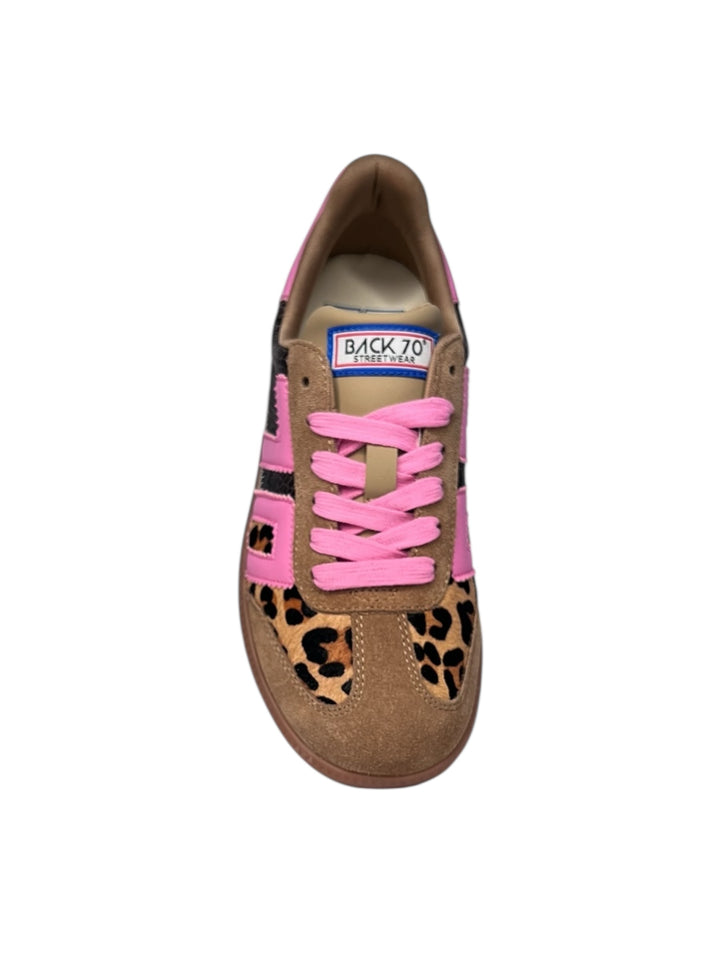 sneaker donna pelle maculato-fuxia