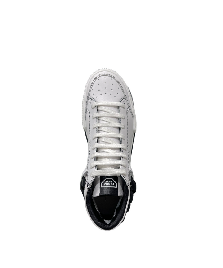 sneakers donna pelle toscablu art.ss2203s033-00a bianco-nero