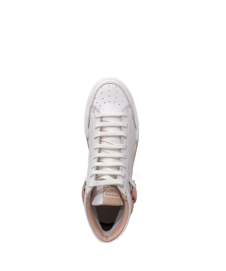 sneakers donna pelle toscablu art.ss2203s033-16w bianco-cipria