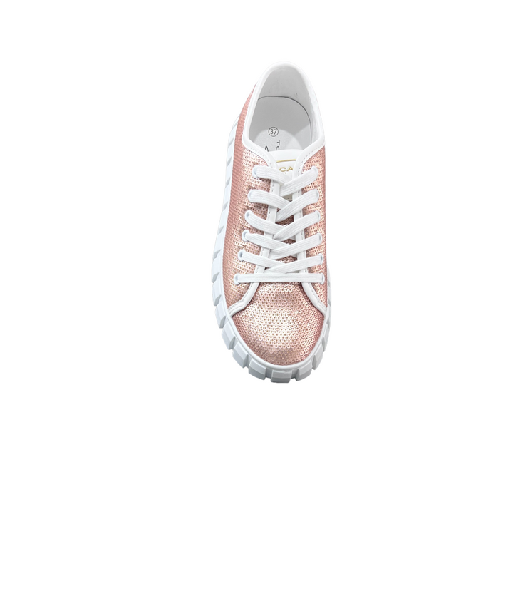 sneakers donna pelle-paillettes toscablu art. ss2306s025 c98 oro
