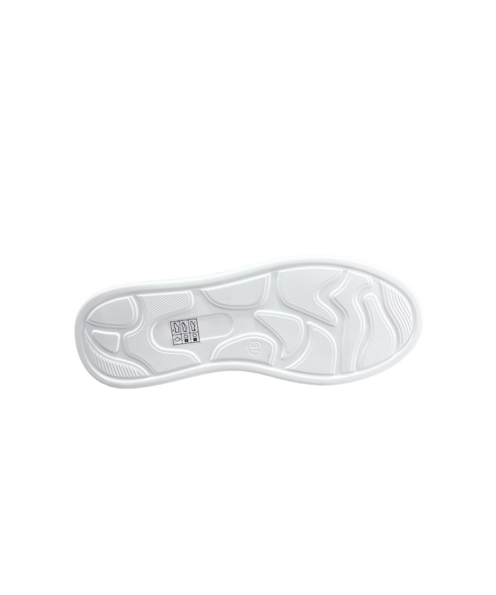 sneakers slip-on donna pelle- macro paillettes toscablu art. ss2307s031c40 bianco-verde