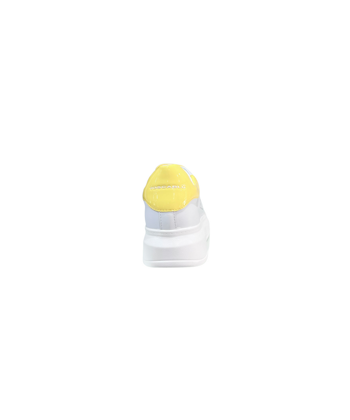 sneakers donna pelle toscablu art. ss2307s033c10 bianco-giallo
