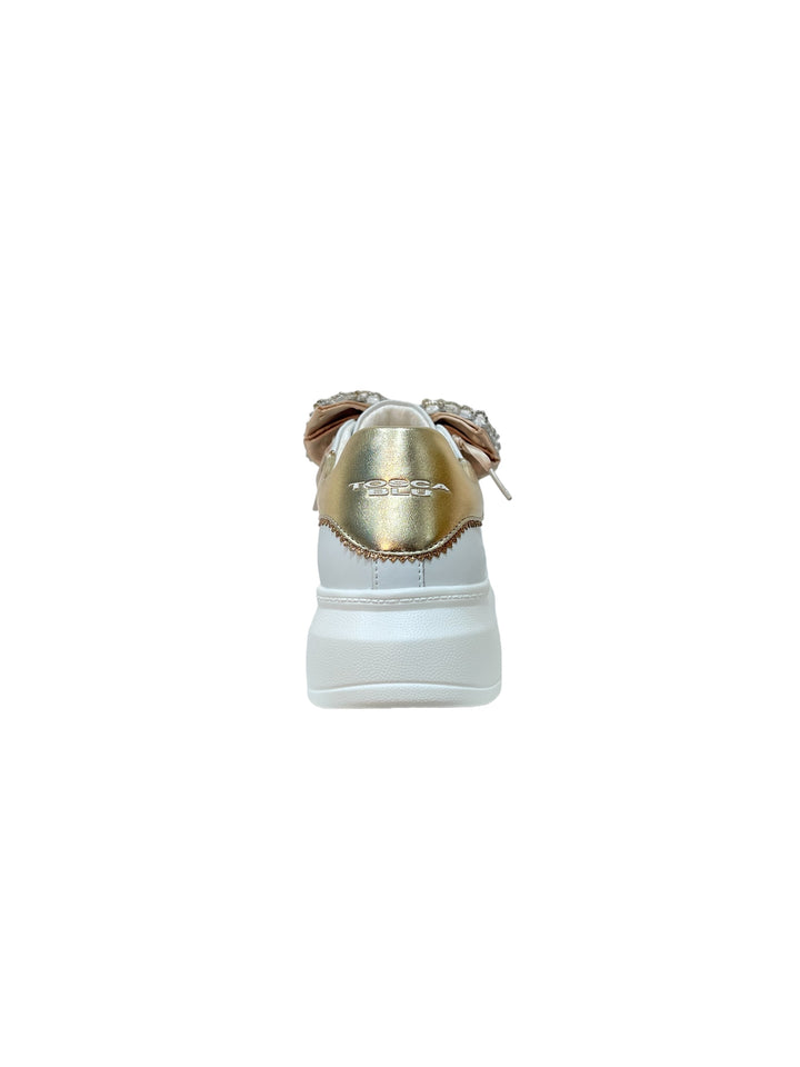 sneakers donna pelle toscablu art. ss2402s013c00o bianco-oro