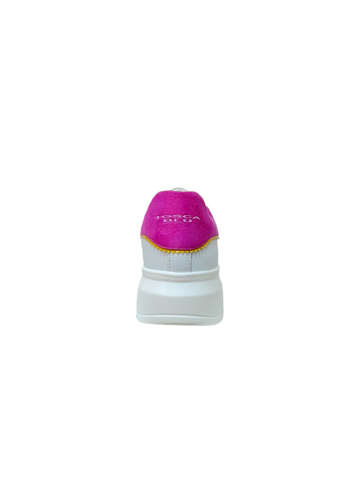 sneakers donna pelle toscablu art. ss2402s018c00x bianco-fucsia