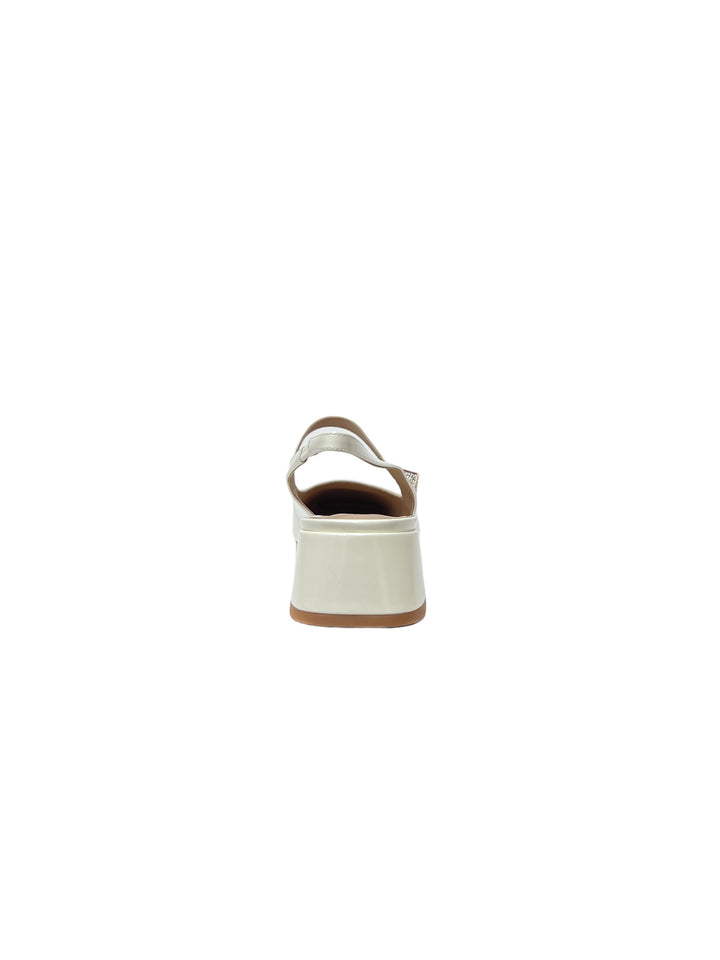 slingback donna pelle vernice tosca blu art.ss2426s230cix latte