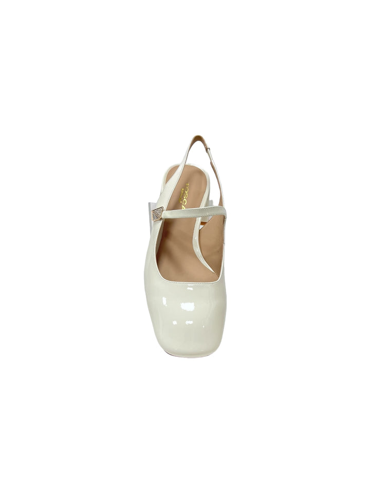 slingback donna pelle vernice tosca blu art.ss2426s230cix latte