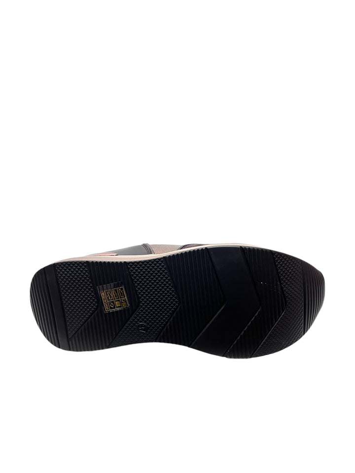 sneakers platform donna queen helena art.x31-20 testa di moro-bronzo