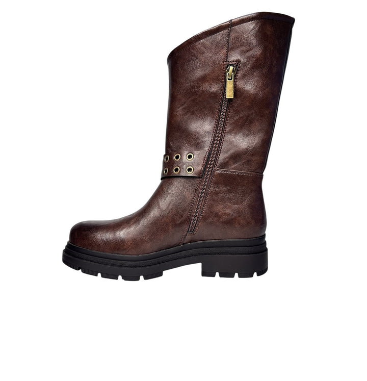 stivaletto biker donna marrone