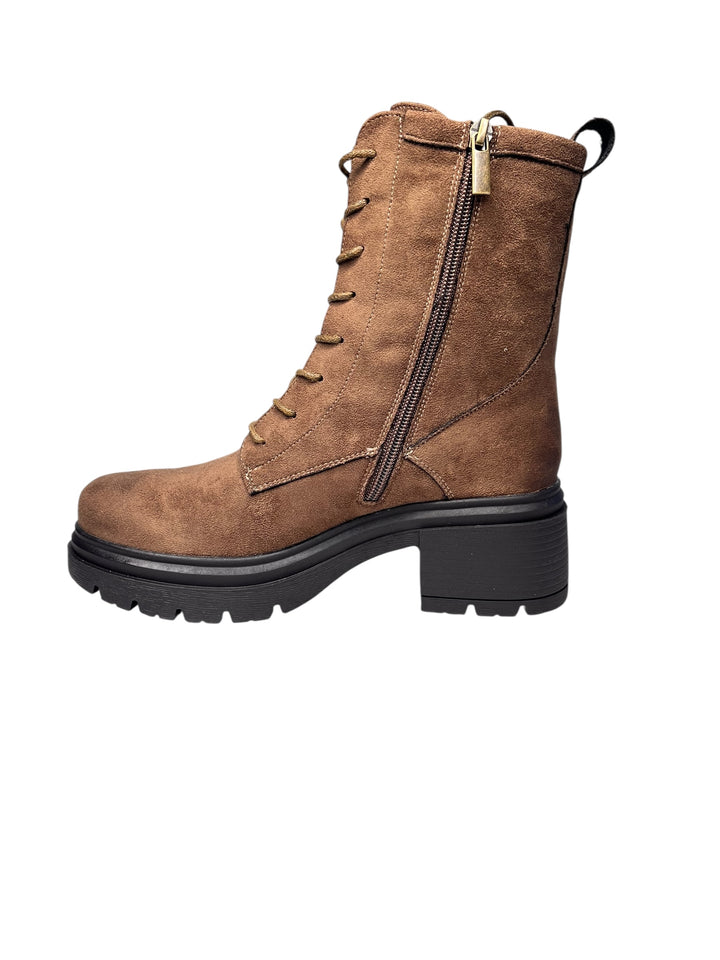 stivaletto allacciato donna khaki