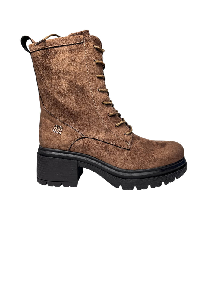 stivaletto allacciato donna khaki