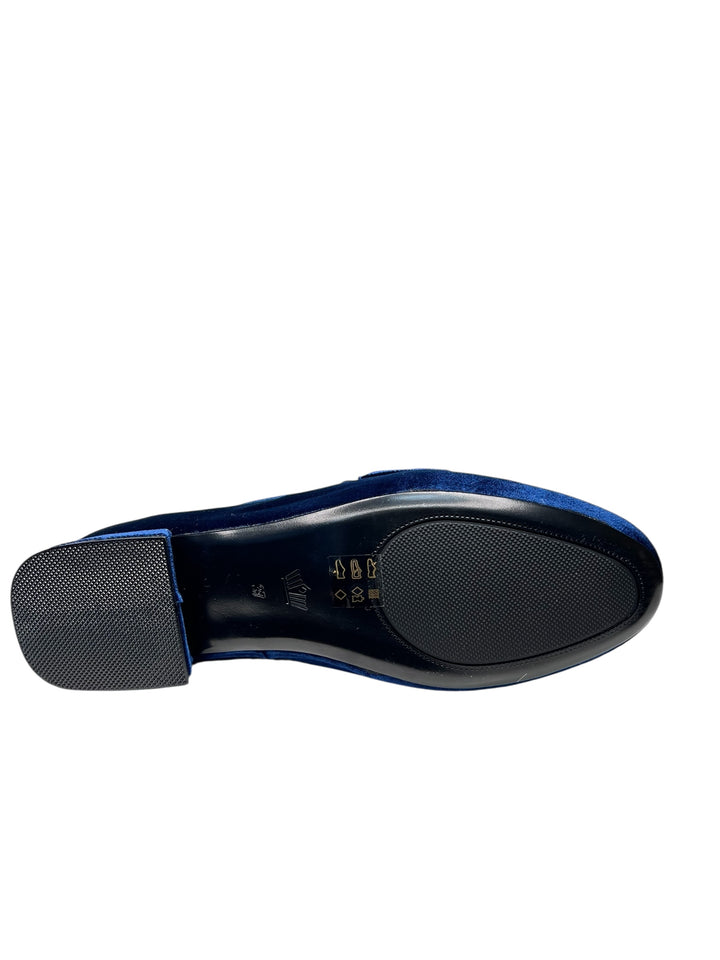 mocassino donna velluto blu