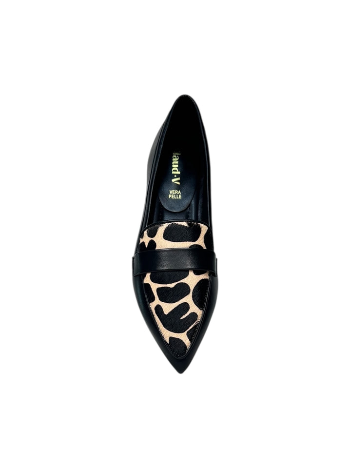 mocassino donna pelle nero-sasso