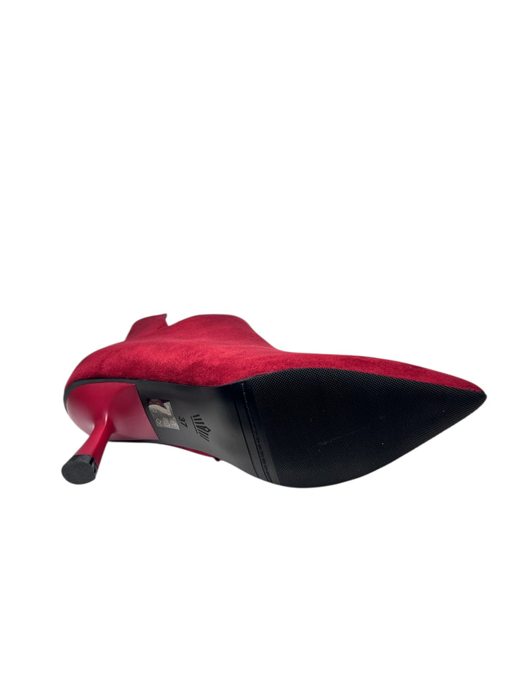 stivaletto donna camoscio bordò