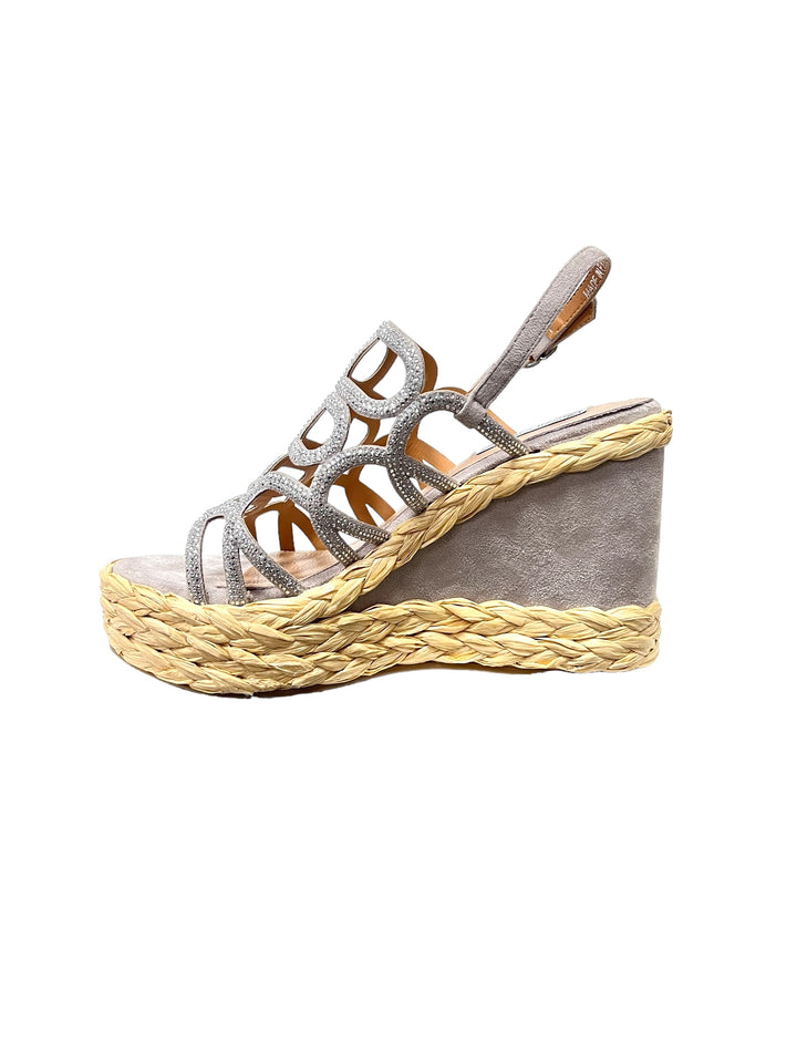 sandali strass donna zeppa queen helena art.zm9648 grigio chiaro