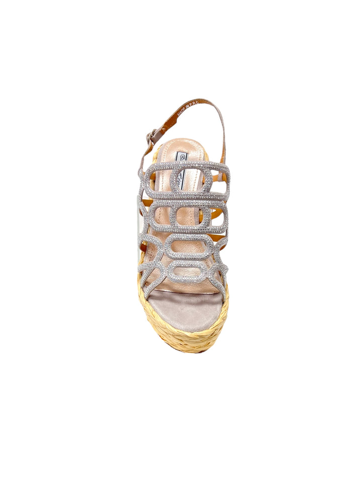 sandali strass donna zeppa queen helena art.zm9648 grigio chiaro