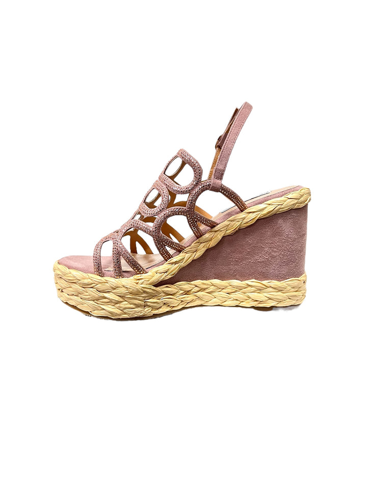 sandali strass donna zeppa queen helena art.zm9648 cipria